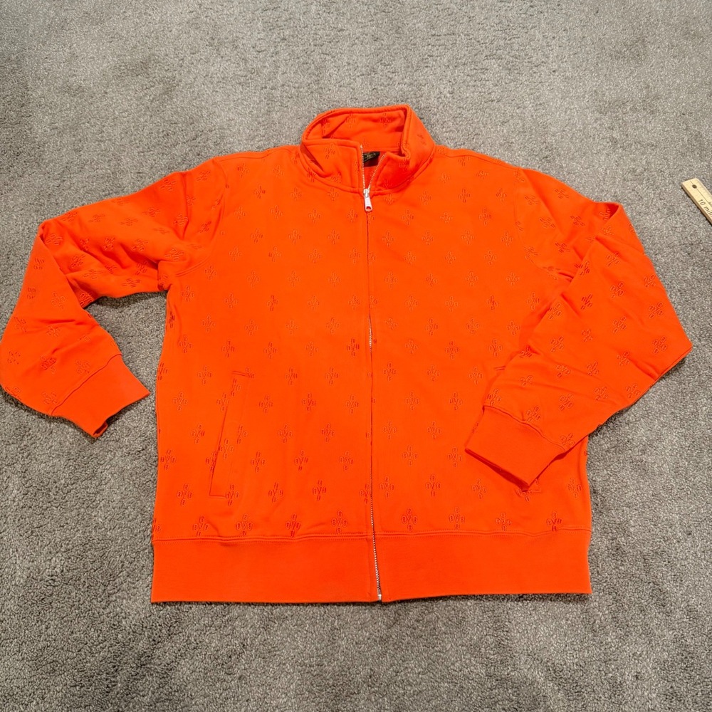 OVO Octobers Very Own Monogram Track Jacket Orange Full Zip Mens Large
